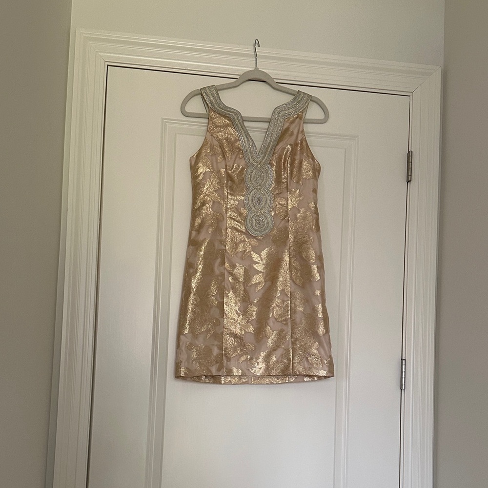 Lilly Pulitzer Metallic Gold Mini Dress